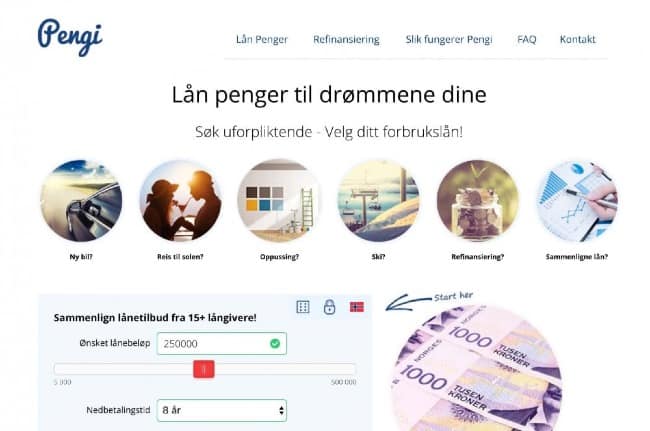 Pengi - Lån opp til 500 000 kr