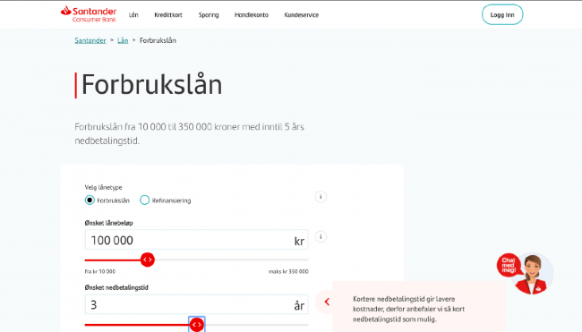 Santander - Lån opp til 350 000 kr