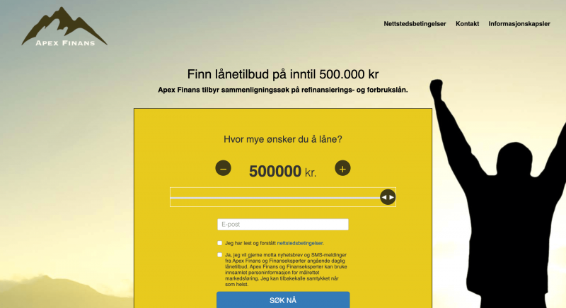 Apex Finans - Lån opp til 500 000 kr