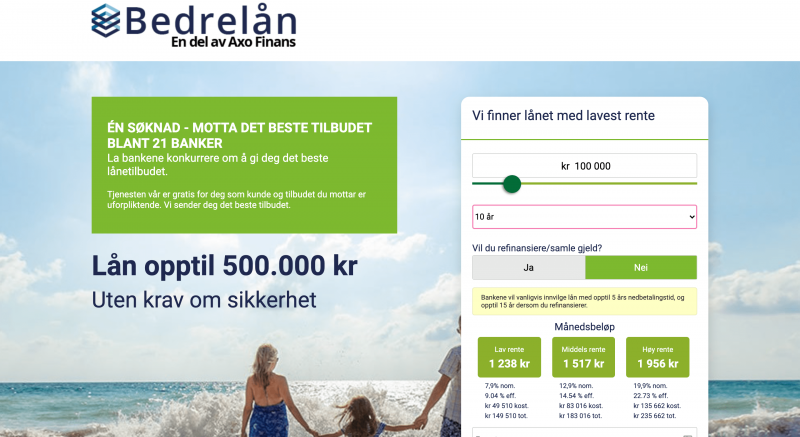 Bedrelån - Lån opp til 500 000 kr