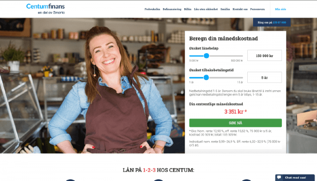 Centum Finans - Lån opp til 500 000 kr