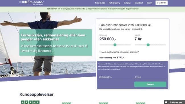 Eminentor - Lån opp til 500 000 kr