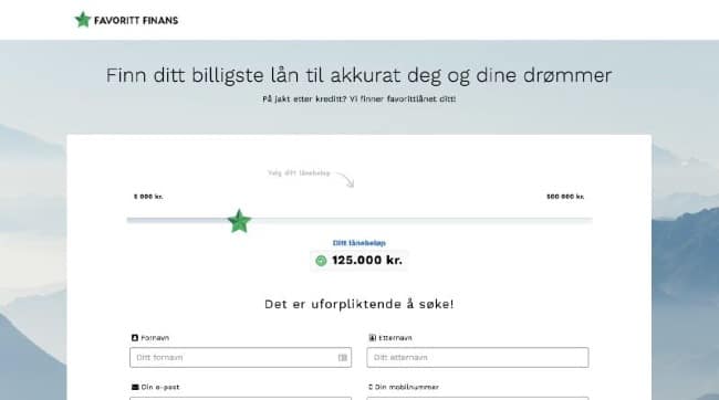 FavorittFinans - Lån opp til 500 000 kr