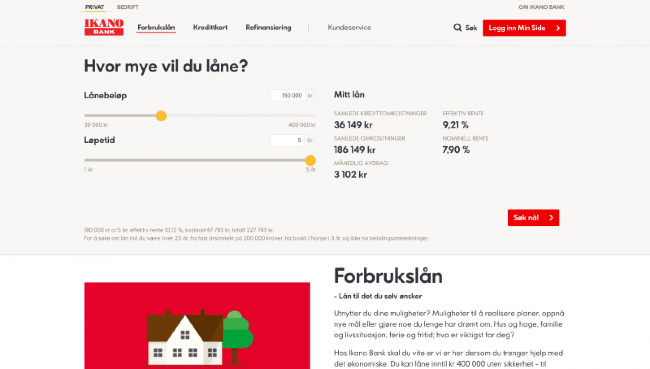 Ikano Bank - Lån opp til 400 000 kr