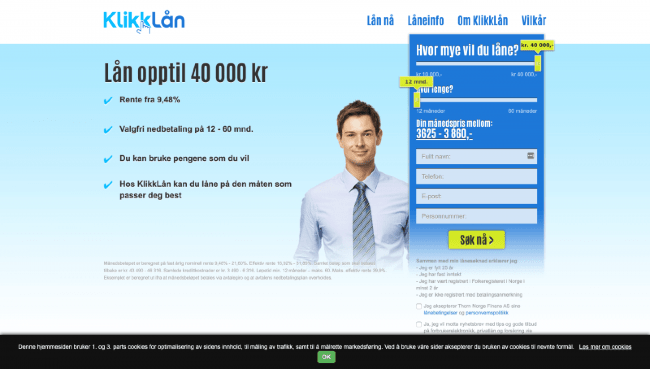 KlikkLån - Lån opp til 40 000 kr