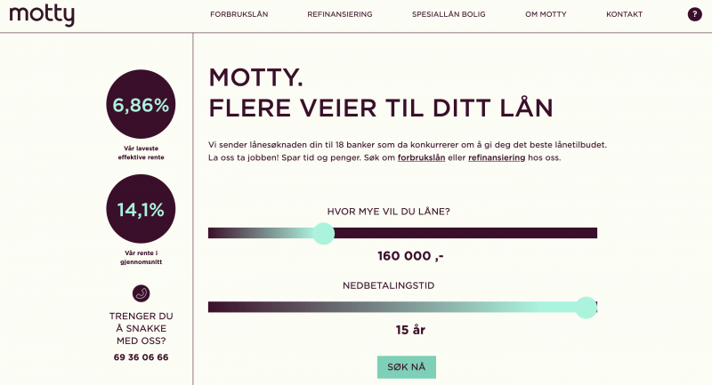 Motty - Lån opp til 500 000 kr