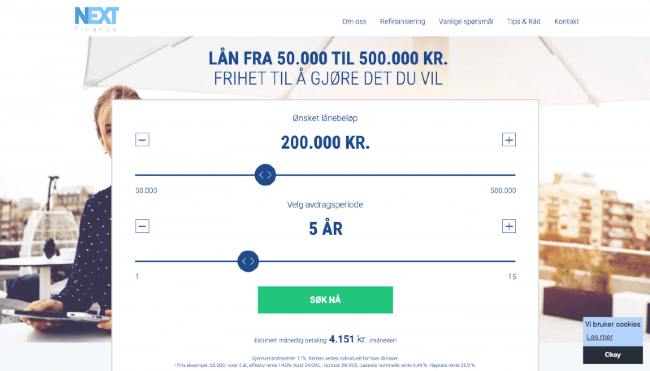 NextFinance - Lån opp til 500 000 kr