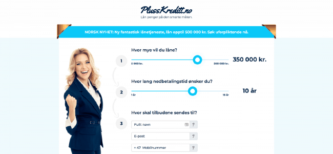 PlussKreditt - Lån opp til 500 000 kr