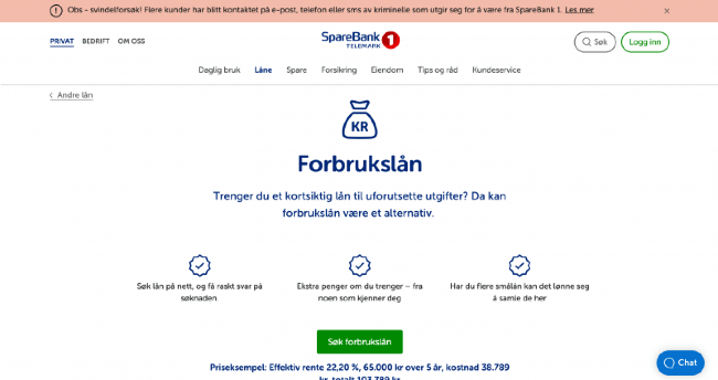 SpareBank 1 - Lån opp til 250 000 kr
